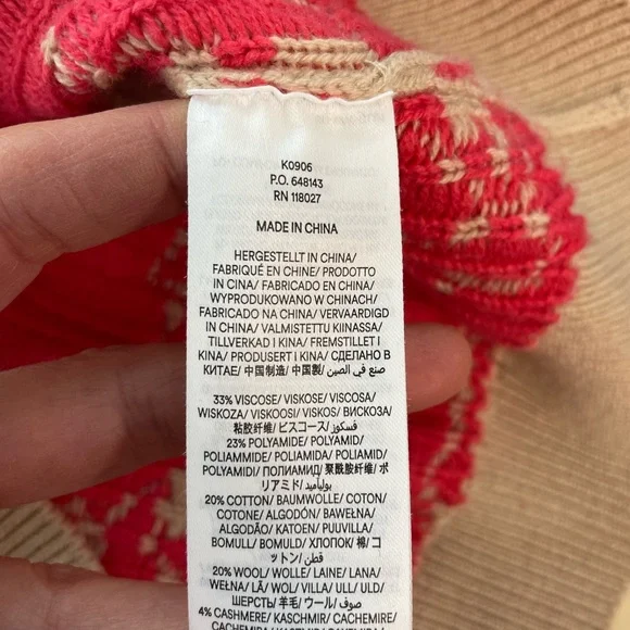 Boden Beige and Hot Pink Dog Motif Crewneck Sweater - Picture 3 of 5